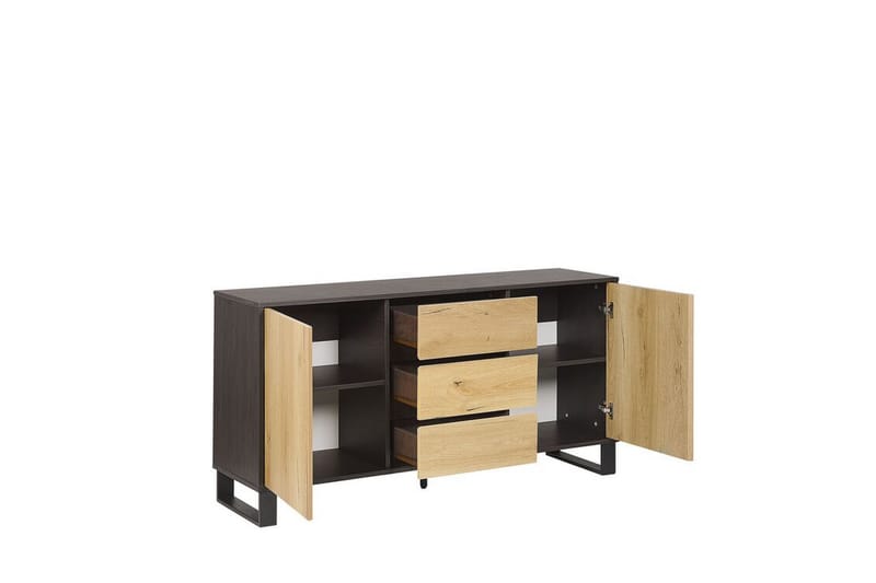 Skänk ljusträ/svart ELDA - Trä/natur - Förvaring - Förvaringsmöbler - Skänkar & sideboards