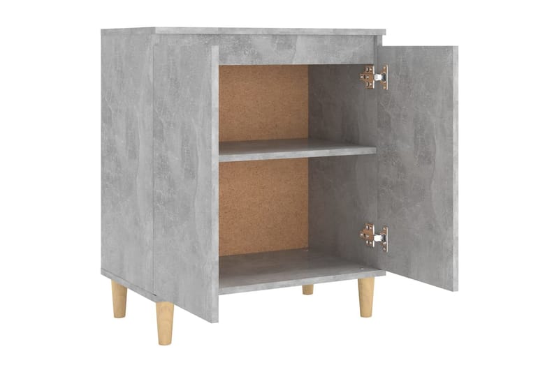 Skänk massiva träben betonggrå 60x35x70 cm spånskiva - Grå - Skänkar & sideboards