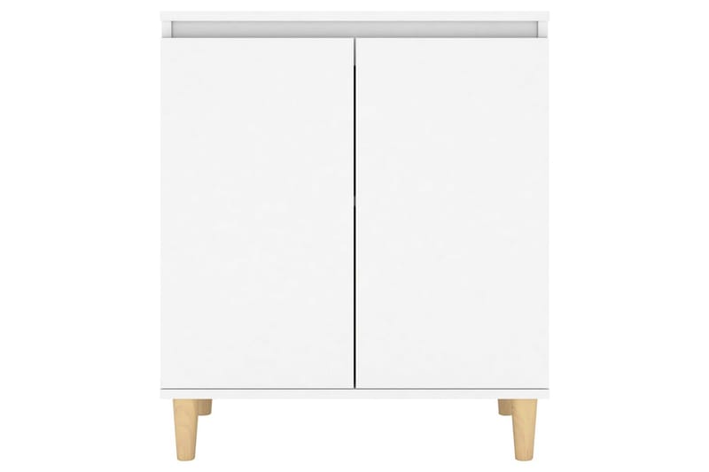 Skänk massiva träben vit 60x35x70 cm spånskiva - Vit - Skänkar & sideboards