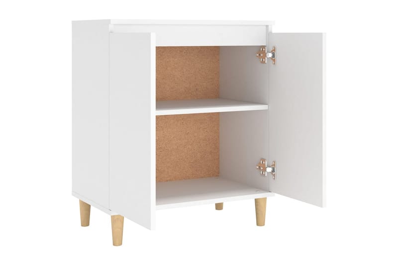 Skänk massiva träben vit 60x35x70 cm spånskiva - Vit - Skänkar & sideboards