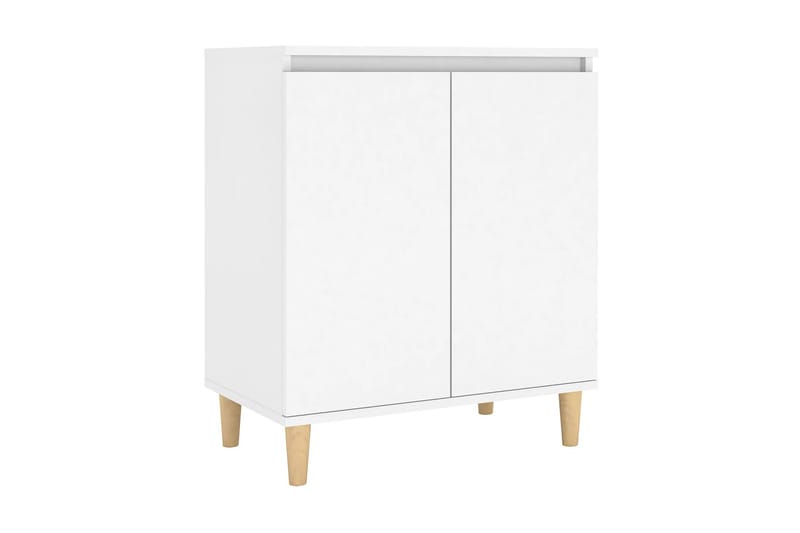 Skänk massiva träben vit 60x35x70 cm spånskiva - Vit - Förvaring - Förvaringsmöbler - Skänkar & sideboards
