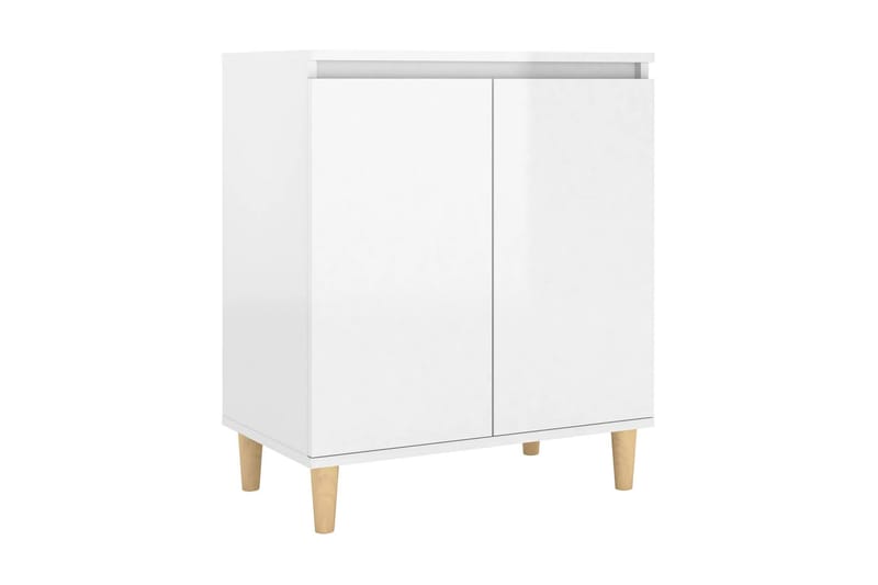 Skänk massiva träben vit högglans 60x35x70 cm spånskiva - Vit högglans - Förvaring - Förvaringsmöbler - Skänkar & sideboards
