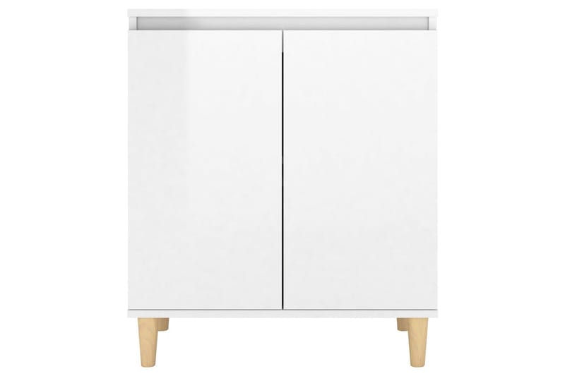 Skänk massiva träben vit högglans 60x35x70 cm spånskiva - Vit högglans - Förvaring - Förvaringsmöbler - Skänkar & sideboards