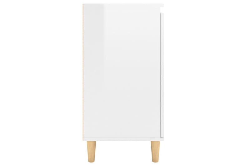 Skänk massiva träben vit högglans 60x35x70 cm spånskiva - Vit högglans - Skänkar & sideboards