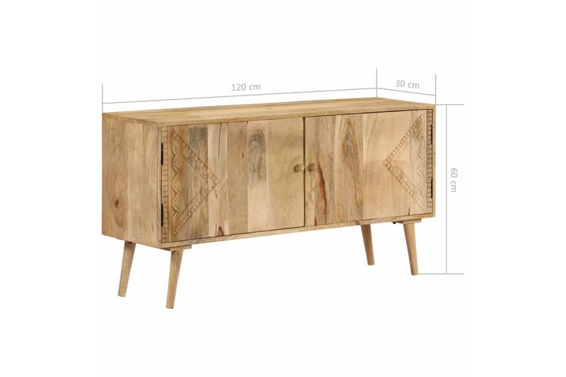 Skänk massivt mangoträ 120x30x60 cm - Brun - Skänkar & sideboards