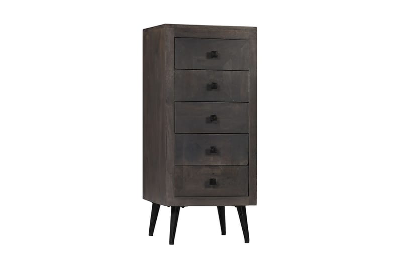 Skänk massivt mangoträ 40x40x91 cm - Grå - Skänkar & sideboards