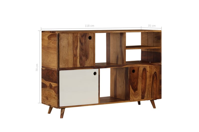 Skänk massivt sheshamträ 118x35x70 cm - Flerfärgad - Förvaring - Förvaringsmöbler - Skänkar & sideboards