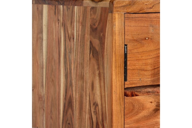 Skänk massivt trä med snidade dörrar 160x40x75 cm - Brun - Skänkar & sideboards