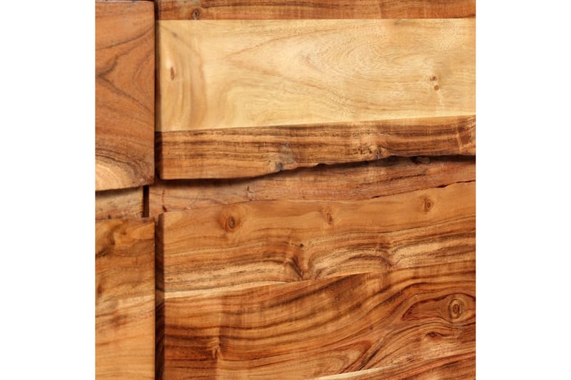 Skänk massivt trä med snidade dörrar 160x40x75 cm - Brun - Skänkar & sideboards