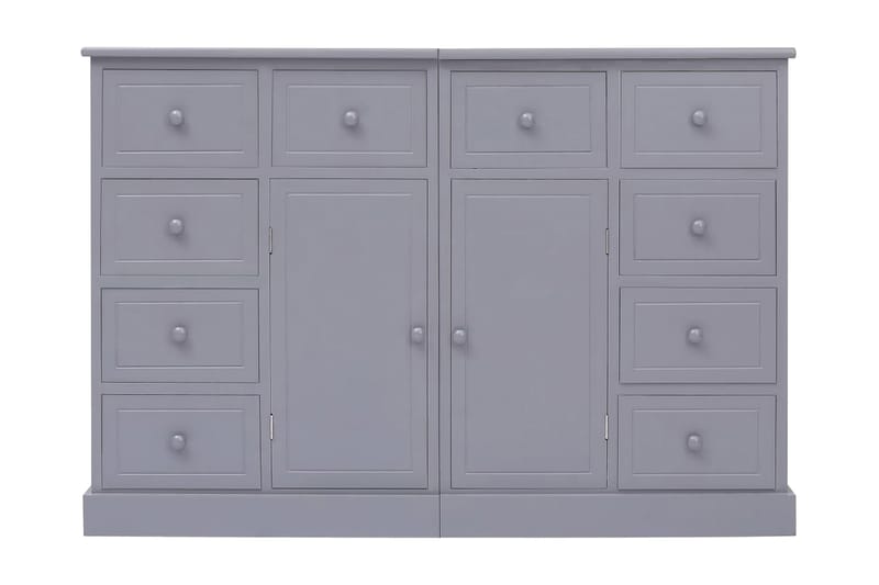 Skänk med 10 lådor grå 113x30x79 cm trä - Grå - Skänkar & sideboards