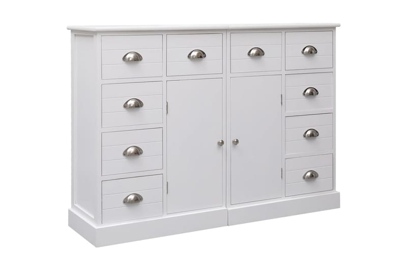 Skänk med 10 lådor vit 113x30x79 cm trä - Vit - Förvaring - Förvaringsmöbler - Skänkar & sideboards
