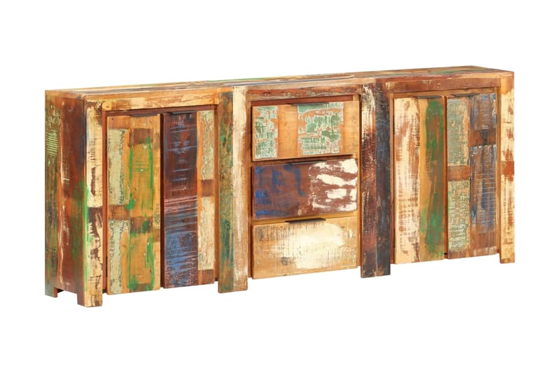 Skänk med 3 lådor och 4 dörrar massivt återvunnet trä - Flerfärgad - Skänkar & sideboards