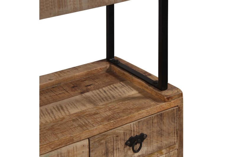 Skänk med hyllor massivt mangoträ 120x35x200 cm - Brun - Förvaring - Förvaringsmöbler - Skänkar & sideboards