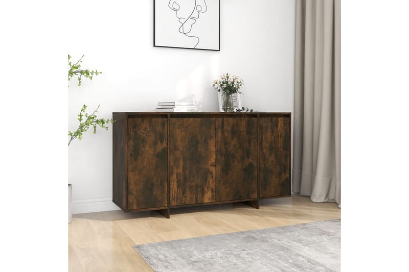 Skänk rökfärgad ek 135x41x75 cm spånskiva - Rökfärgad ek - Förvaring - Förvaringsmöbler - Skänkar & sideboards