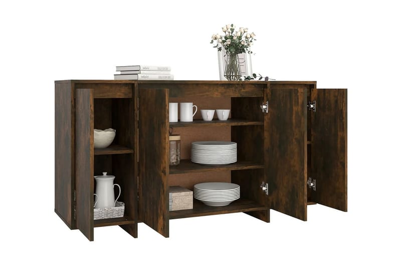 Skänk rökfärgad ek 135x41x75 cm spånskiva - Rökfärgad ek - Förvaring - Förvaringsmöbler - Skänkar & sideboards