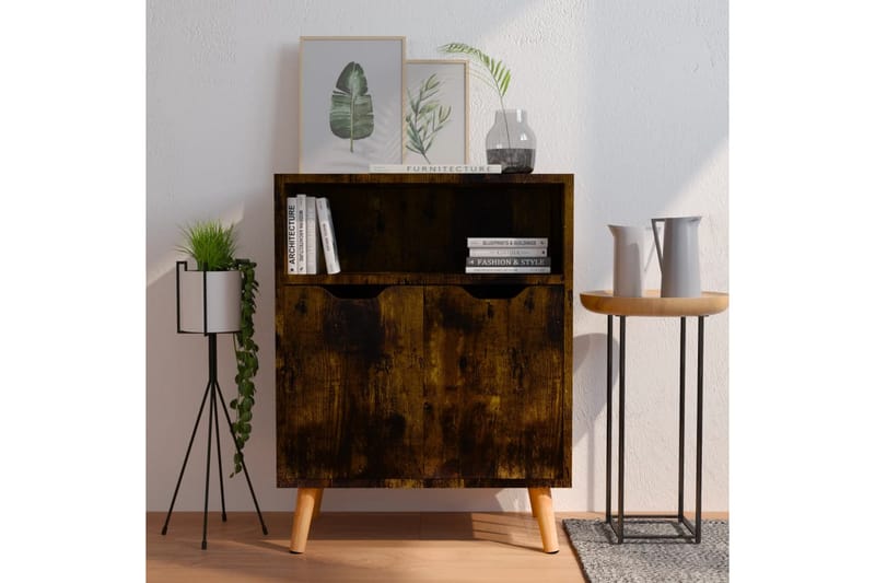 Skänk rökig ek 60x30x72 cm spånskiva - Brun - Skänkar & sideboards