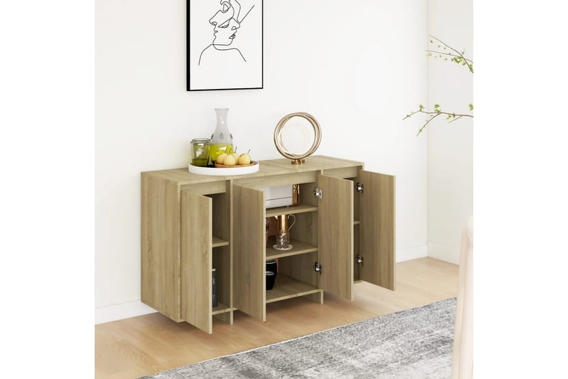 Skänk sonoma-ek 120x41x75 cm spånskiva - Ek - Förvaring - Förvaringsmöbler - Skänkar & sideboards