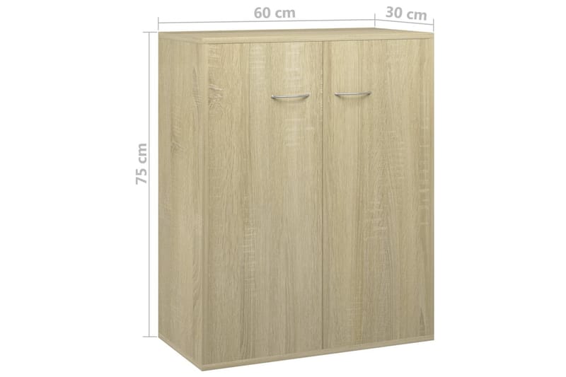 Skänk sonoma-ek 60x30x75 cm spånskiva - Brun - Skänkar & sideboards