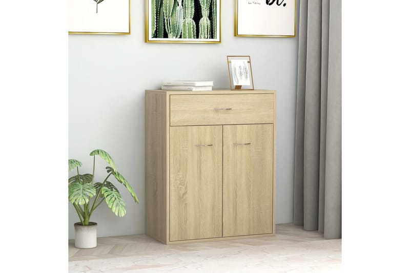 Skänk sonoma-ek 60x30x75 cm spånskiva - Brun - Förvaring - Förvaringsmöbler - Skänkar & sideboards