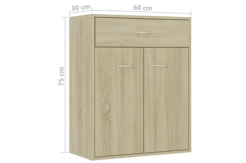 Skänk sonoma-ek 60x30x75 cm spånskiva - Brun - Förvaring - Förvaringsmöbler - Skänkar & sideboards