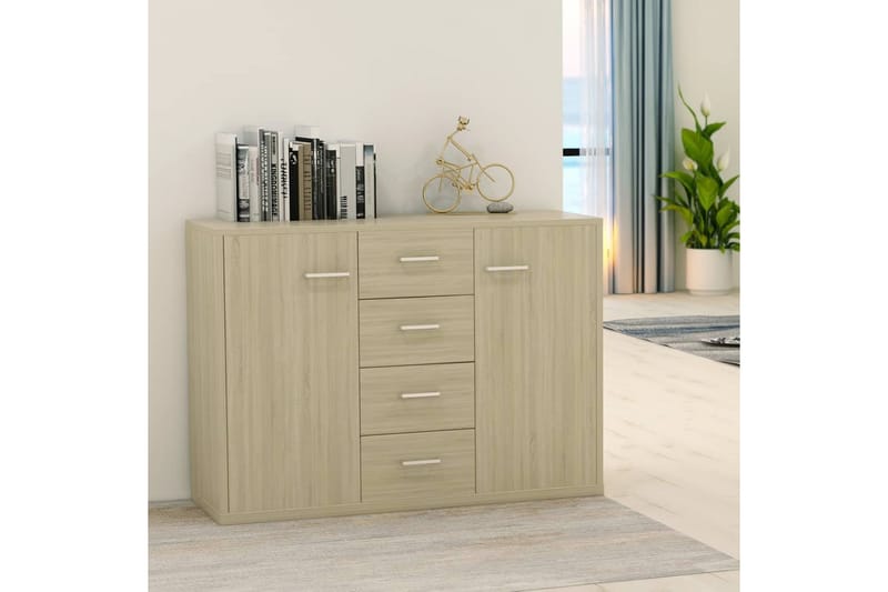 Skänk sonoma-ek 88x30x65 cm spånskiva - Brun - Förvaring - Förvaringsmöbler - Skänkar & sideboards