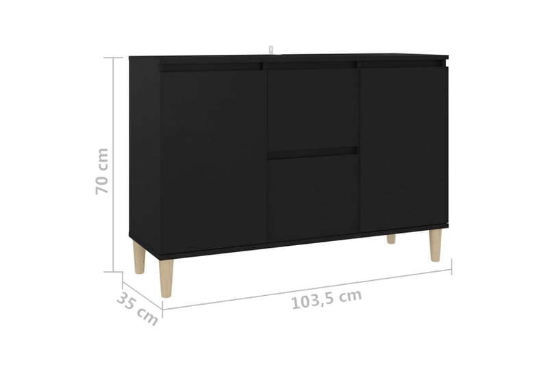 Skänk svart 103,5x35x70 cm spånskiva - Svart - Skänkar & sideboards