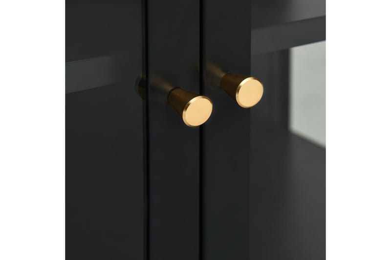 Skänk svart 105x35x70 cm stål och glas - Svart - Förvaring - Förvaringsmöbler - Skänkar & sideboards