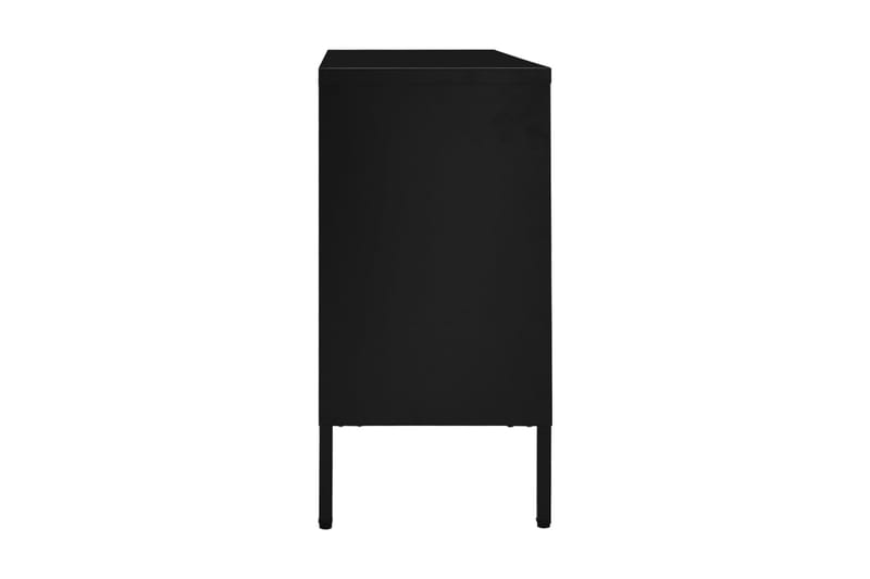 Skänk svart 105x35x70 cm stål och härdat glas - Svart - Skänkar & sideboards
