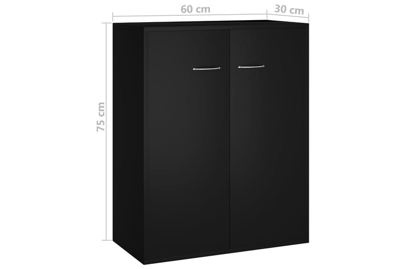 Skänk svart 60x30x75 cm spånskiva - Svart - Skänkar & sideboards