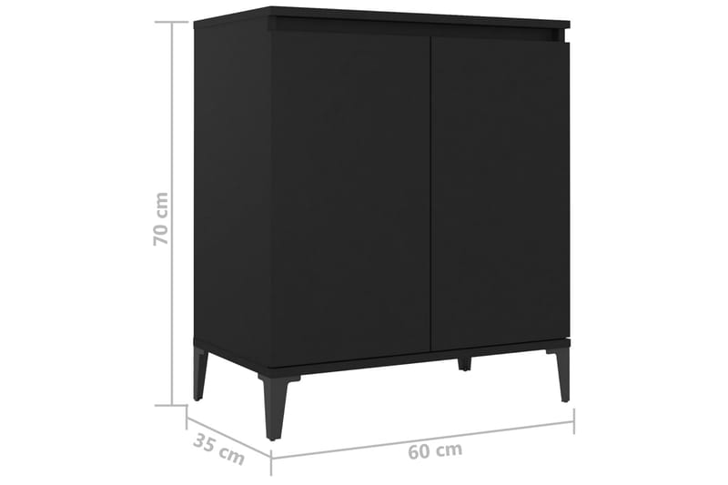 Skänk svart 60x35x70 cm spånskiva - Svart - Förvaring - Förvaringsmöbler - Skänkar & sideboards