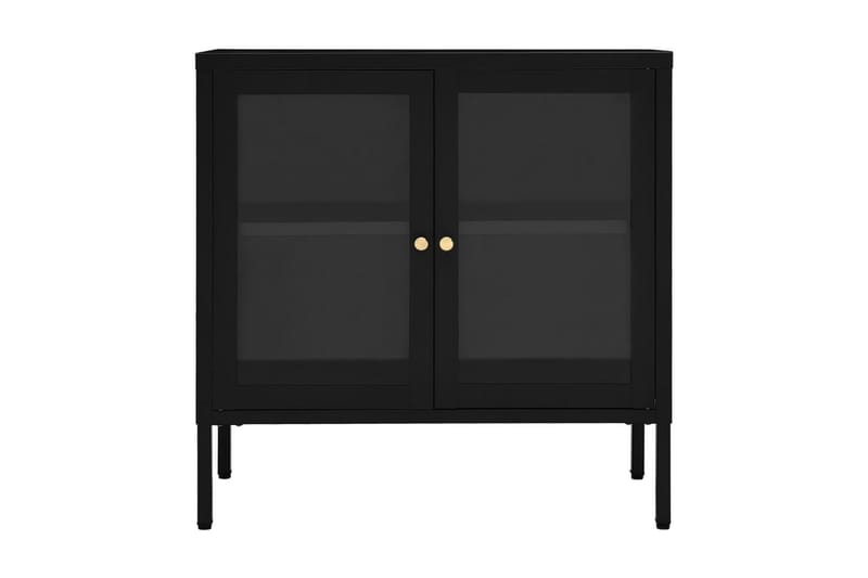 Skänk svart 70x35x70 cm stål och glas - Svart - Förvaring - Förvaringsmöbler - Skänkar & sideboards