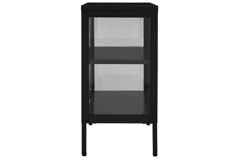 Skänk svart 70x35x70 cm stål och glas - Svart - Förvaring - Förvaringsmöbler - Skänkar & sideboards