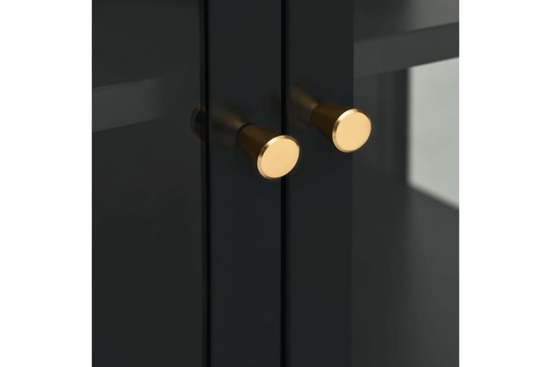 Skänk svart 70x35x70 cm stål och glas - Svart - Förvaring - Förvaringsmöbler - Skänkar & sideboards