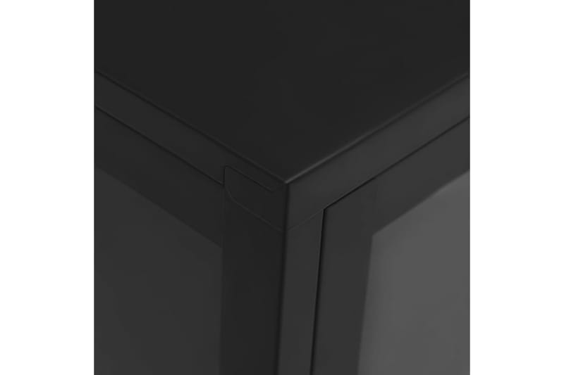 Skänk svart 70x35x70 cm stål och glas - Svart - Skänkar & sideboards