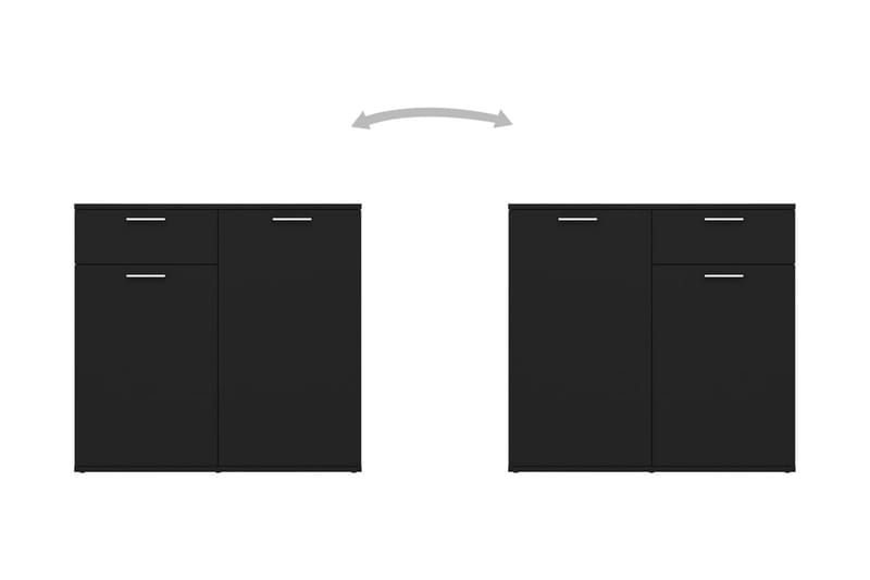 Skänk svart 80x36x75 cm spånskiva - Svart - Förvaring - Förvaringsmöbler - Skänkar & sideboards