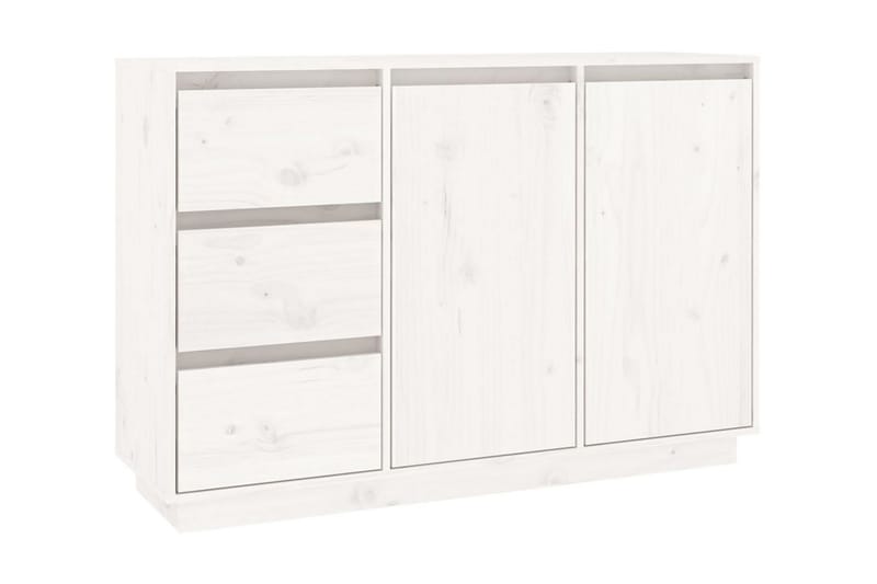 Skänk vit 111x34x75 cm massiv furu - Vit - Skänkar & sideboards