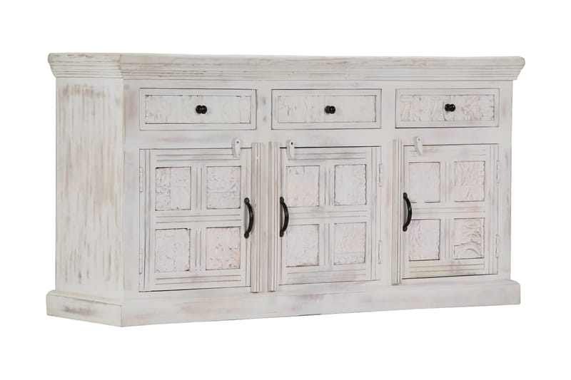 Skänk vit 140x40x74 cm massivt mangoträ - Vit - Skänkar & sideboards