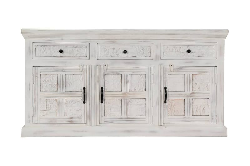 Skänk vit 140x40x74 cm massivt mangoträ - Vit - Skänkar & sideboards