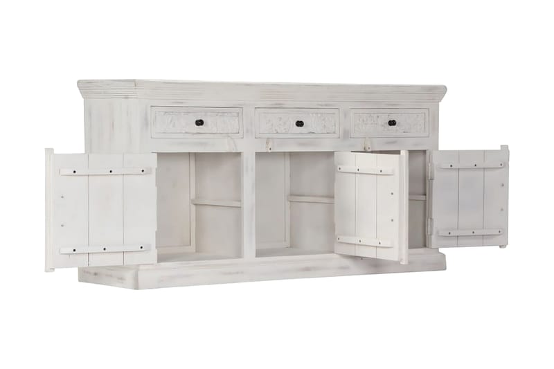 Skänk vit 140x40x74 cm massivt mangoträ - Vit - Skänkar & sideboards