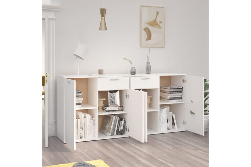 Skänk vit 160x36x75 cm spånskiva - Vit - Förvaring - Förvaringsmöbler - Skänkar & sideboards