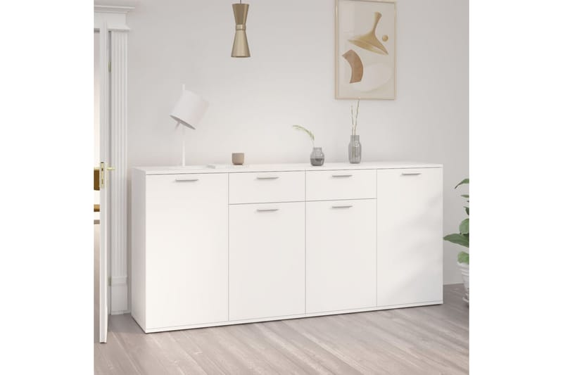 Skänk vit 160x36x75 cm spånskiva - Vit - Förvaring - Förvaringsmöbler - Skänkar & sideboards