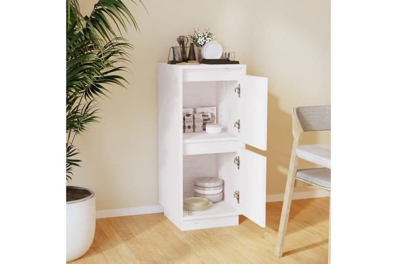Skänk vit 31,5x34x75 cm massiv furu - Vit - Förvaring - Förvaringsmöbler - Skänkar & sideboards
