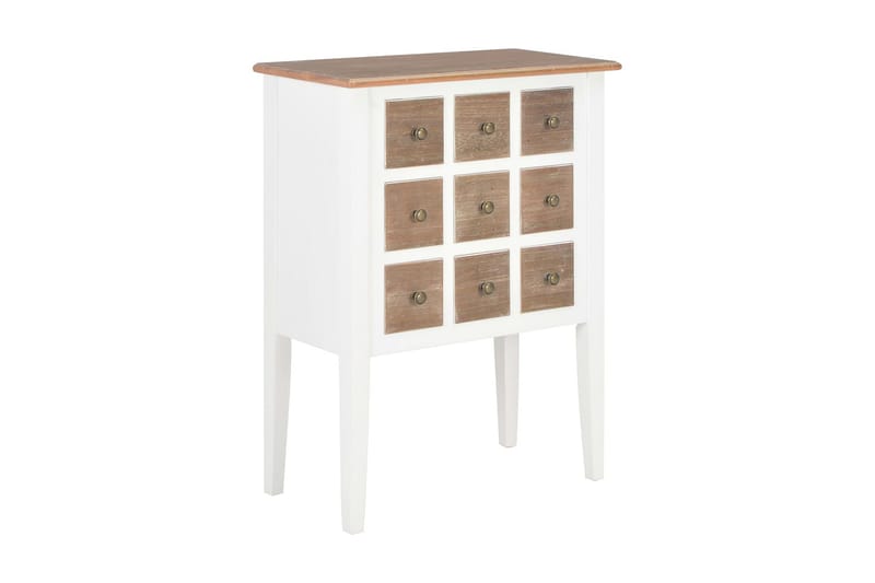 Skänk vit 54x30x80 cm massivt trä - Vit - Skänkar & sideboards