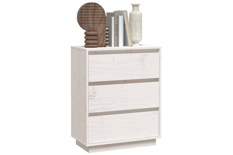 Skänk vit 60x34x75 cm massiv furu - Vit - Skänkar & sideboards