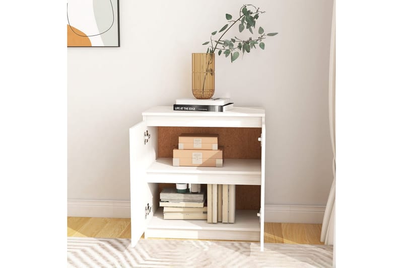 Skänk vit 60x36x65 cm massiv furu - Vit - Förvaring - Förvaringsmöbler - Skänkar & sideboards