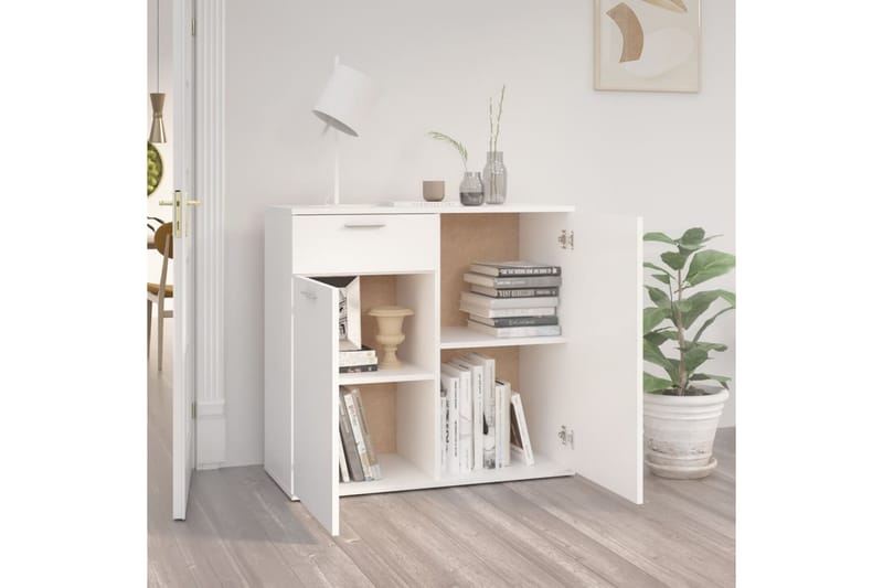 Skänk vit 80x36x75 cm spånskiva - Vit - Förvaring - Förvaringsmöbler - Skänkar & sideboards