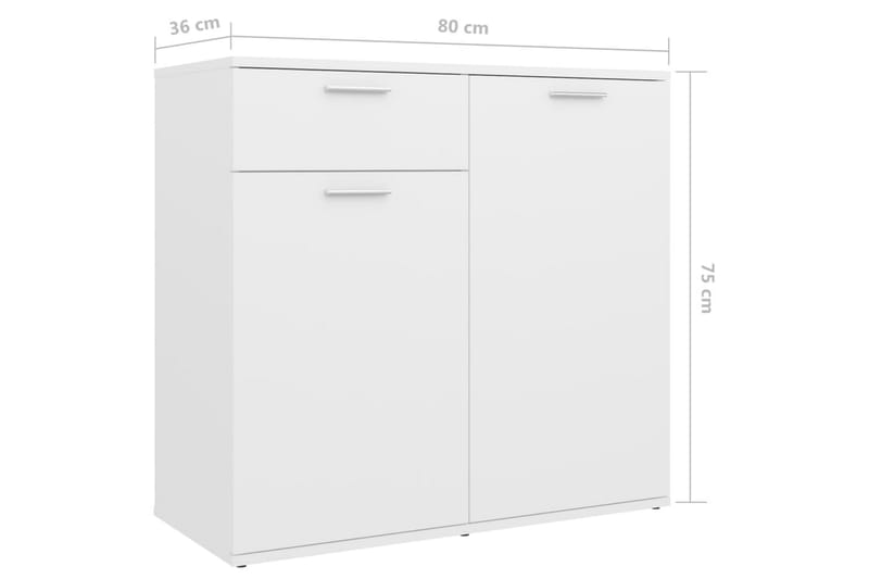 Skänk vit 80x36x75 cm spånskiva - Vit - Förvaring - Förvaringsmöbler - Skänkar & sideboards