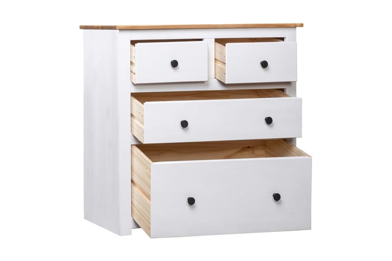 Skänk vit 80x40x83 cm furu panama - Vit - Skänkar & sideboards