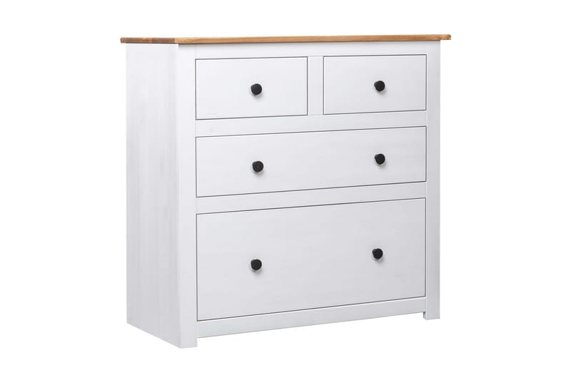 Skänk vit 80x40x83 cm furu panama - Vit - Skänkar & sideboards