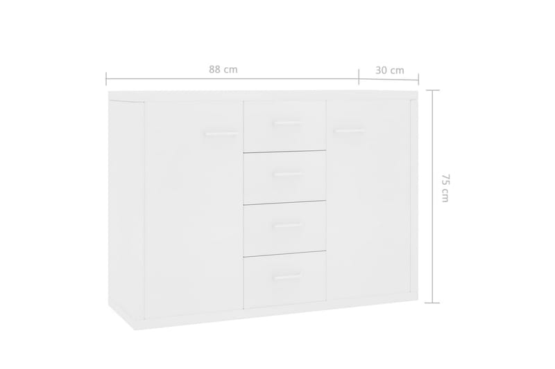 Skänk vit 88x30x65 cm spånskiva - Vit - Förvaring - Förvaringsmöbler - Skänkar & sideboards